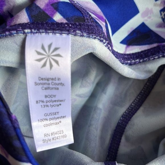 Athleta Floral Geo Sonar Capri Blue Leggings - Picture 6 of 7